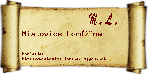 Miatovics Loréna névjegykártya